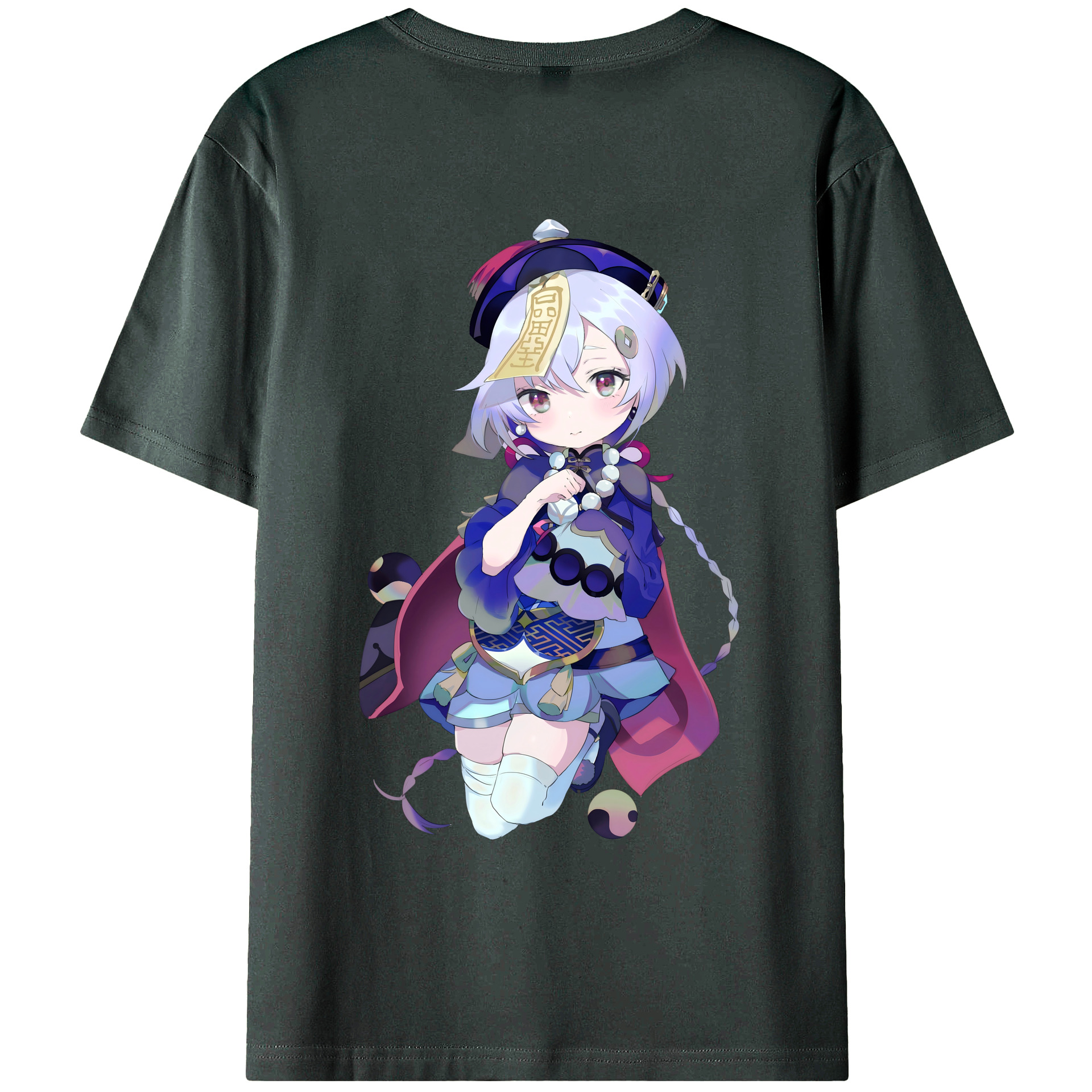 げんし神 七七 なな  genshin Nana 綿100％ メンズ半袖Tシャツ（バックプリント） 通気性